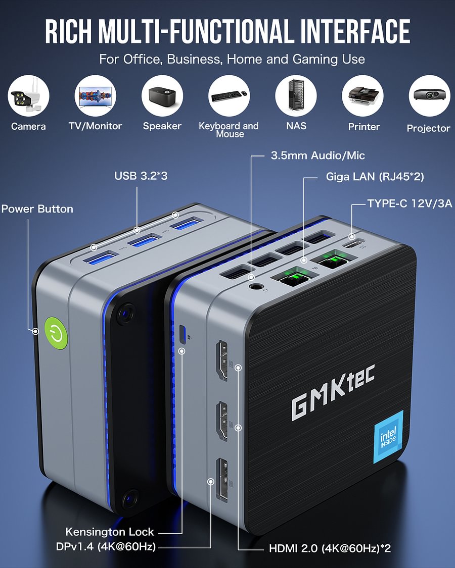 1007-GMKtec Intel 12th Alder Lake N100 Mini PC