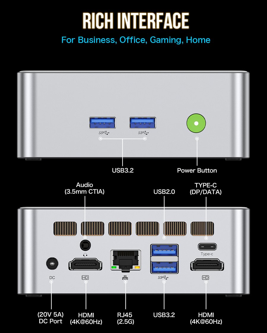 1014-GMKtec Intel 12th Core i5 12450H Mini PC--NucBox M3