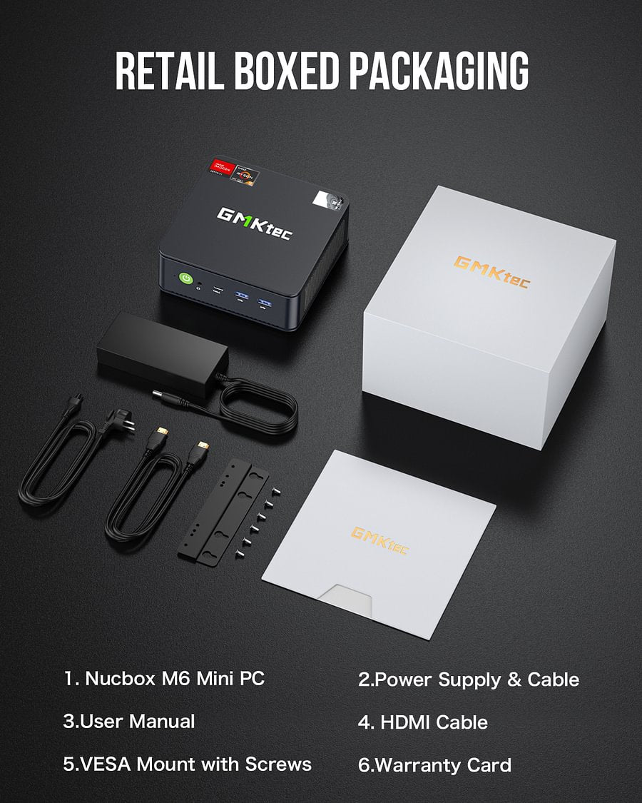1010-GMKtec AMD Ryzen 5 6600H Mini PC--NucBox M6