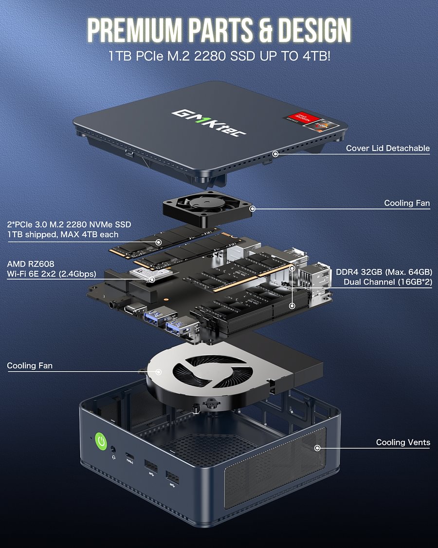 1015-GMKtec AMD Ryzen 7 5700U Mini PC--NucBox M5 Pro